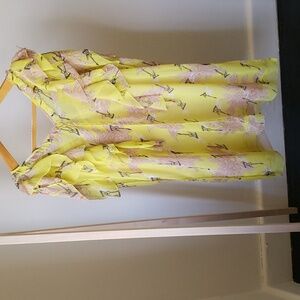 Zadig & Voltaire yellow print ruffle mini dress Large